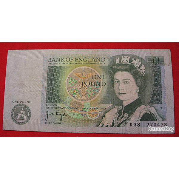 Angleterre, billet de one pound  1962 Elizabeth II  ttb