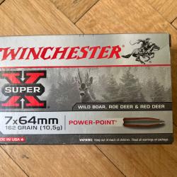 Boite  Munitions WINCHESTER 7X64 POWER POINT 10.5g 162GR