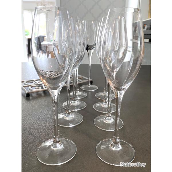 6 flutes champagne + 1 gratuite verre cristallin Hadeland Glassverk