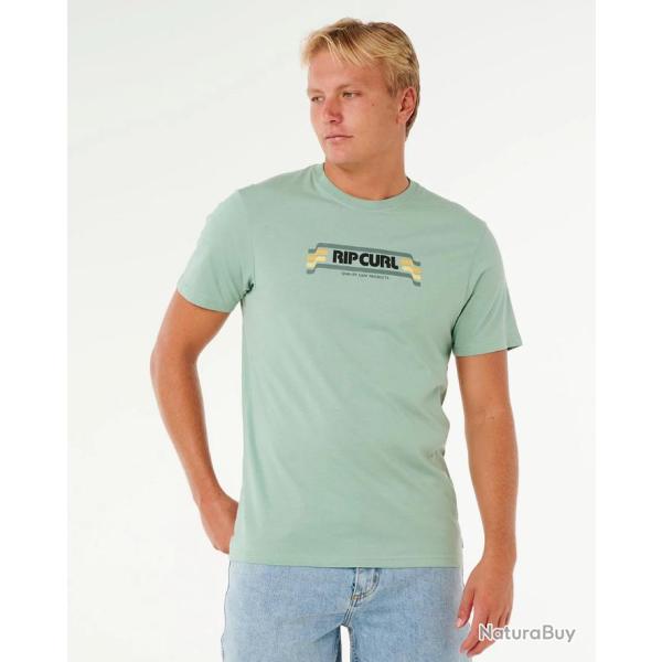 Tee Shirt Homme Coton Rip Curl "YO MUMMA TEE" 2XL Vert