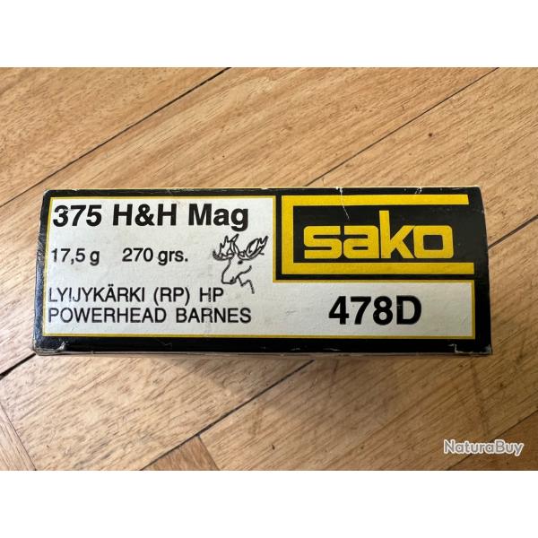 Boite munitions Sako Powerhead Cal. 375H-H Mag - Bo�te de 20