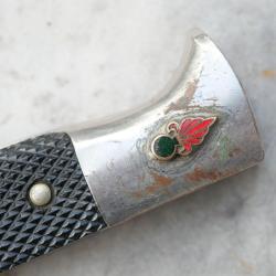 RARE couteau de la L&eacute;gion Etrang&egrave;re avec insigne LE Anton Wingen Jr - ref TIN25ETR004