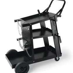 Chariot de Soudage 3 niveaux avec roues pivotantes Cha&icirc;nes de s&eacute;curit&eacute; R&eacute;servoir roulant de stockage