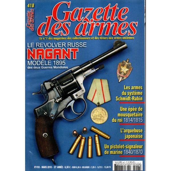 gazette des armes 418 revolver russe nagant 1895, pistolet de tir hdh; fusil canadien ross mkIII 1