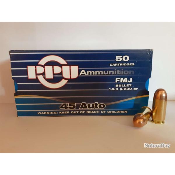 Boite munitions 45 ACP PPU 230gr