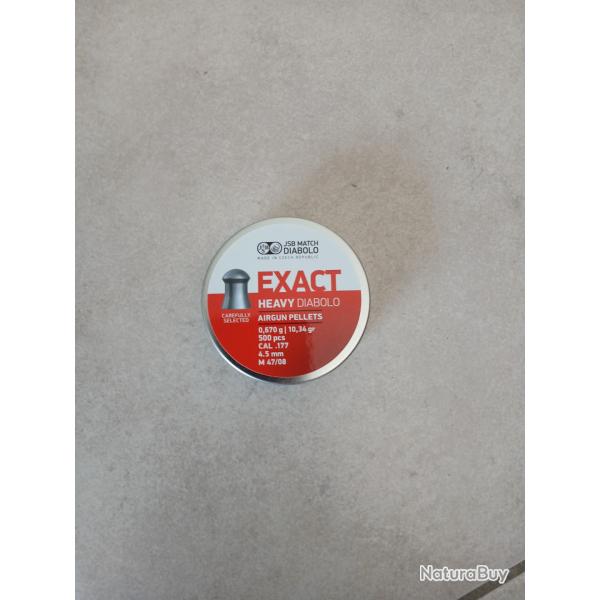 500 Plombs 4.5mm neufs (JSB Exact Heavy Diabolo) 0,67g