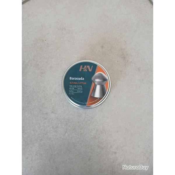 A vendre 500 Plombs 4.5mm neufs (H&N Baracuda) 0,69g.