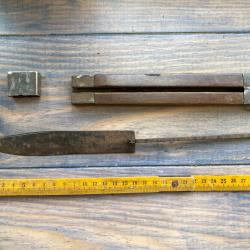 ANCIEN COUTEAU DROIT SYSTEME DE LAME ESCAMOTABLE / RARE /