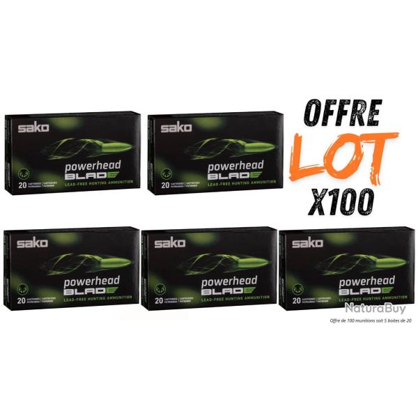 Lot munitions Sako Powerhead Blade 230g - Cal. 9.3x62 - X100 munitions