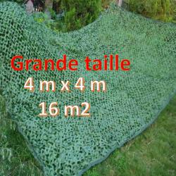 Filet de Camouflage militaire vert pur, grande taille 4x4 m  2 couches, pour la chasse et le Camping
