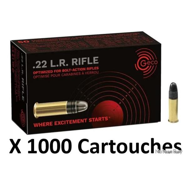 Cartouches GECO 22 LR  Rifle x 1000