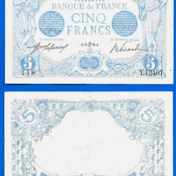 France 5 Francs 1916 17 Juin Type Billet Bleu Serie Y