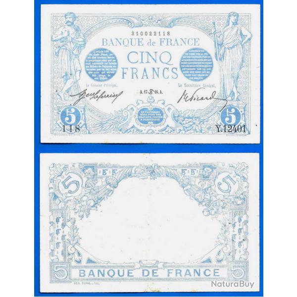 France 5 Francs 1916 17 Juin Type Billet Bleu Serie Y
