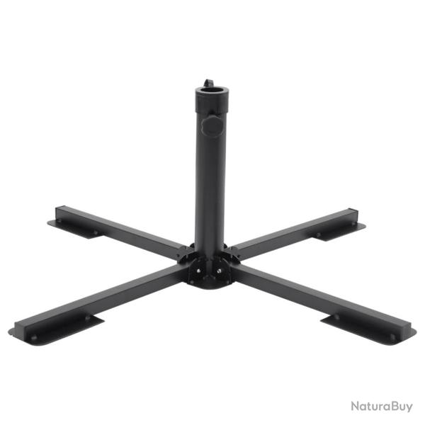 Base de parasol pliable pour m�t �38/48 mm noir brillant acier