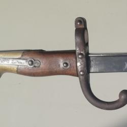 Rare baionnette allemande ersatz EB 118 sur base baionnette 1874 gras francaise