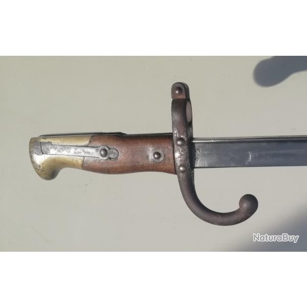 Rare baionnette allemande ersatz EB 118 sur base baionnette 1874 gras francaise