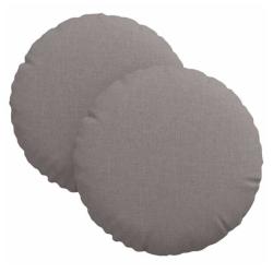 Coussins si&egrave;ge tissu taupe &Oslash;30x13 cm confort moelleux lot 2