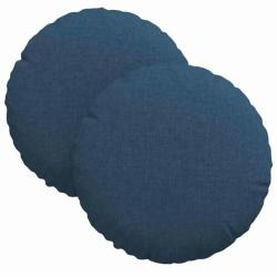 Coussins si&egrave;ge tissu bleu &Oslash;30x13 cm confort moelleux lot 2