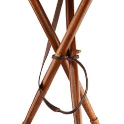 Tr&eacute;pied luxe dessus cuir 75cm pieds m&eacute;tal inoxydable