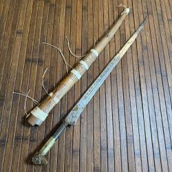 BEAU TR&Egrave;S GRAND POIGNARD ORIENTAL FLISSA FOURREAU BOIS
