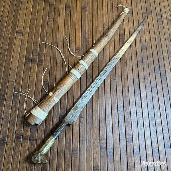 BEAU TR�S GRAND POIGNARD ORIENTAL FLISSA FOURREAU BOIS