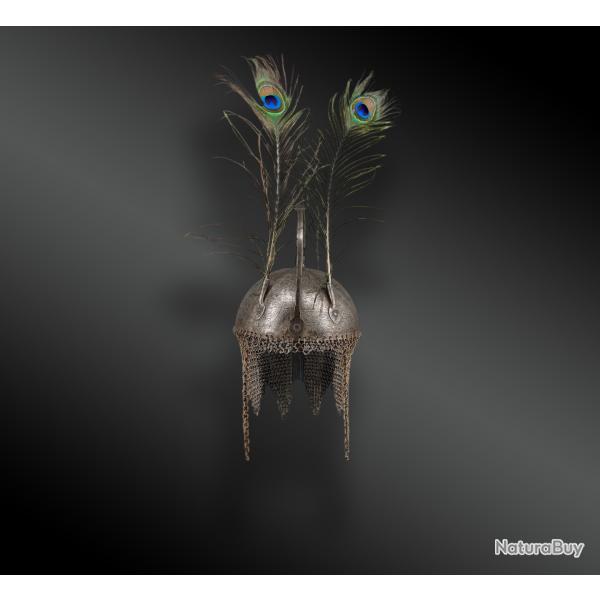 CASQUE INDO-PERSAN "K�LAH-KHUD" IRAN, �POQUE Q�DJ�R, XIXE SI�CLE.