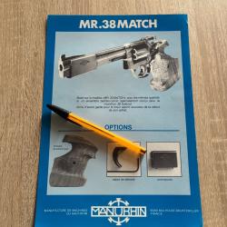 Feuillets/flyers  Manurhin MR 38 match cal 38 sp&eacute;cial 2eme version