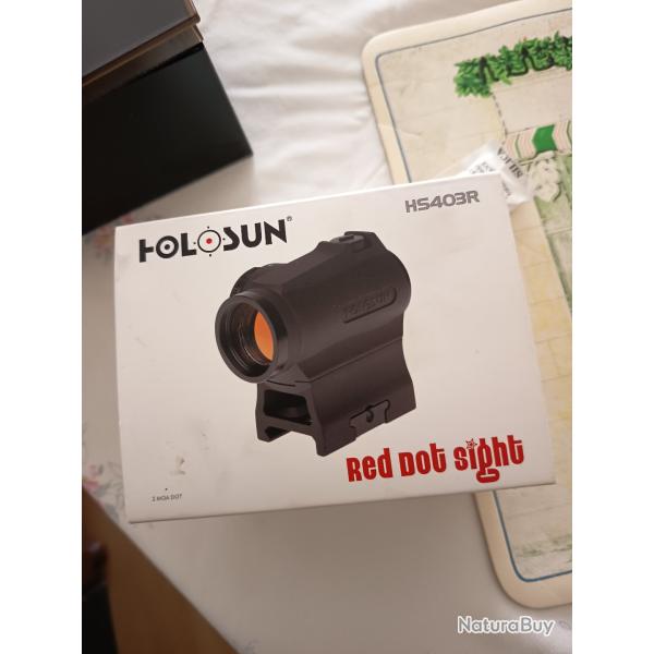 je vends un point rouge holosun de 2023 tres peu servi avec ses deux montage possible pour montage