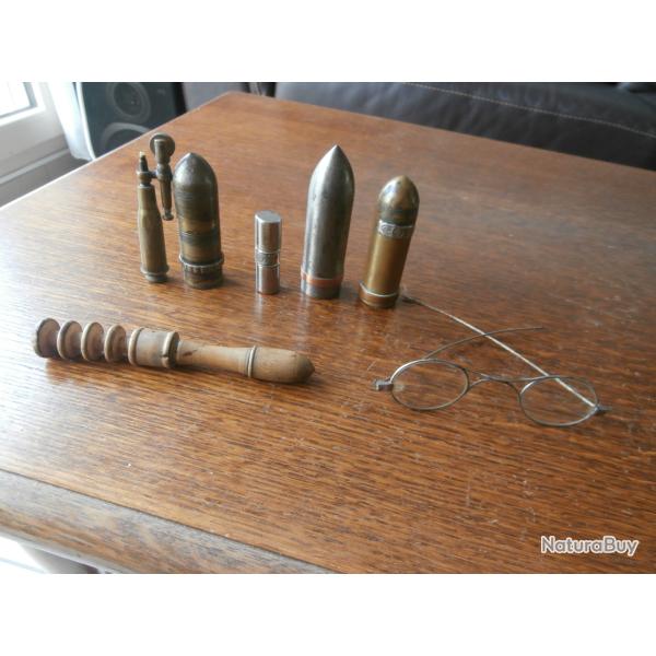 briquets , cousette et lunette de poilu