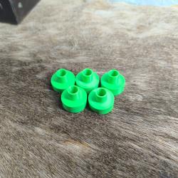 Lot de 5 Prot&egrave;ge bouche de canon vert pour baguette 8mm du cal 45 au cal 75