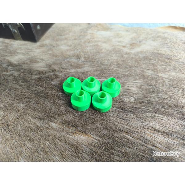 Lot de 5 Prot�ge bouche de canon vert pour baguette 8mm du cal 45 au cal 75