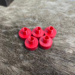 Lot de 5 Prot&egrave;ges bouches de canon rouge pour baguette 8mm du cal 45 au cal 75
