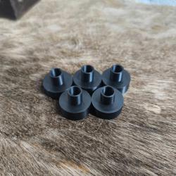 Lot de 5 Prot&egrave;ges bouches de canon noir pour baguette 8mm du cal 45 au cal 75