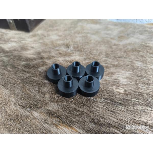 Lot de 5 Prot�ges bouches de canon noir pour baguette 8mm du cal 45 au cal 75