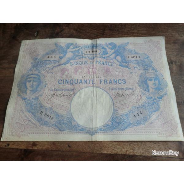 monnaie cinquante francs 444 H.6618  / 7.1.1916