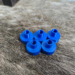Lot de 5 Prot&egrave;ges bouches de canon bleu pour baguette 8mm du cal 45 au cal 75