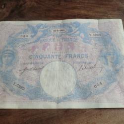 monnaie cinquante francs 034 Y.5283  / 15.6.1914