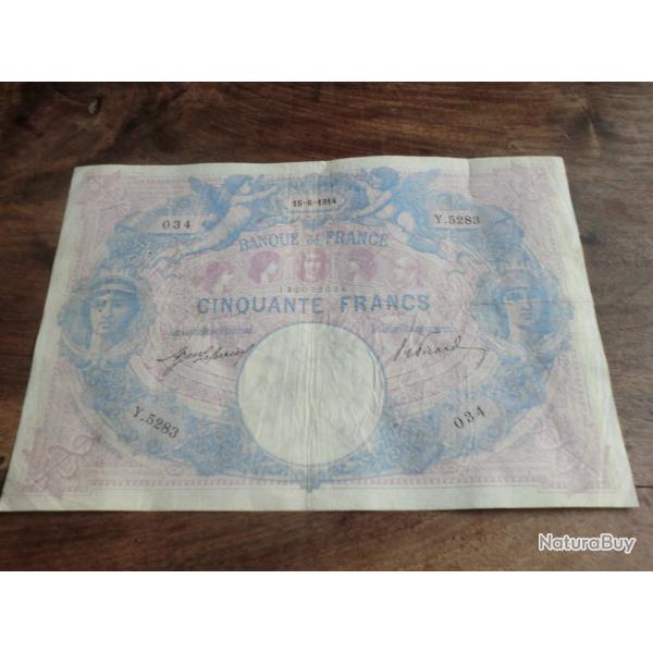 monnaie cinquante francs 034 Y.5283  / 15.6.1914