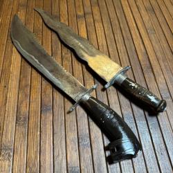 DUO DE COUTEAUX POIGNARD INDE MANCHE EN CORNE DE BUFFLE