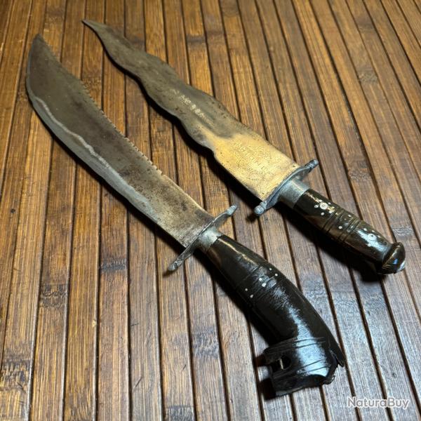 DUO DE COUTEAUX POIGNARD INDE MANCHE EN CORNE DE BUFFLE