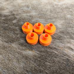 Lot de 5 Prot&egrave;ges bouches de canon orange pour baguette 8mm du cal 45 au cal 75