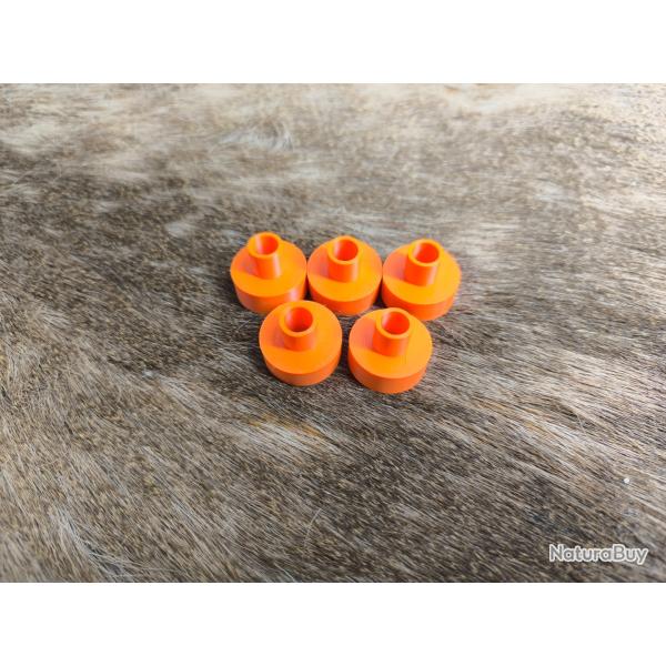 Lot de 5 Prot�ges bouches de canon orange pour baguette 8mm du cal 45 au cal 75