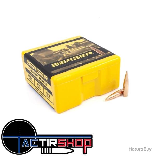 Ogives Berger Hybrid Target 6 mm 105 Grain boite de 100
