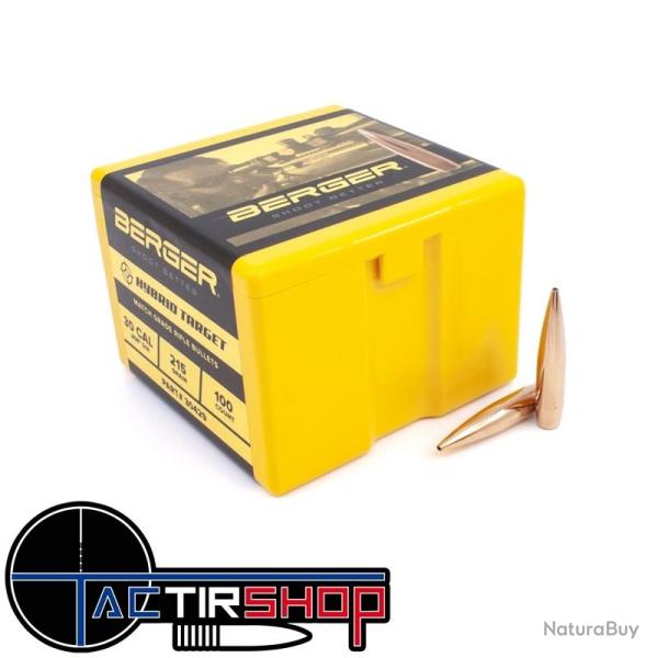 Ogives Berger Hybrid Target .30 215 Grain boite de 100