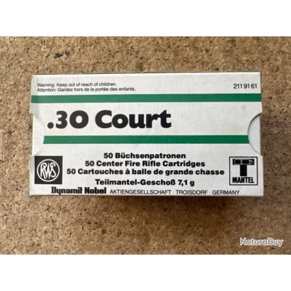 Bo�te RWS de 50 cartouches  - calibre: 30 short (court)