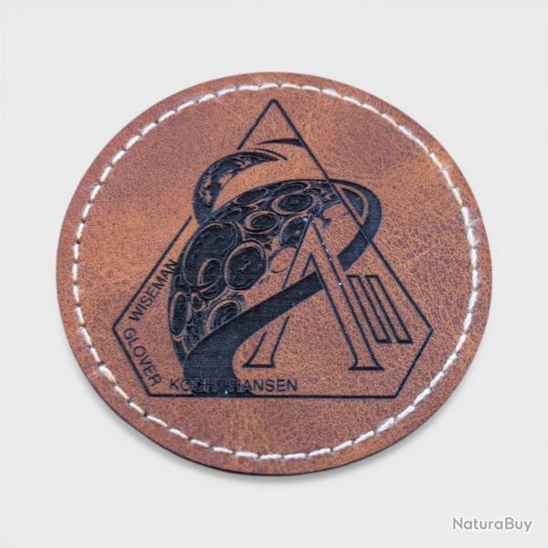 Patch cuir pu Artemis II NASA Mission Lune 6.5cm - Apollo Moon 2026 Crew 2 space