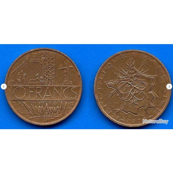 France 10 Francs 1977 Industrie Electrique Piece Mathieu Franc Frs Frc Frcs