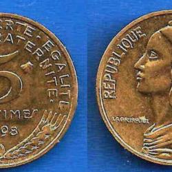 France 5 Centimes 1998 Piece Lagriffoul Francs Centime De Franc