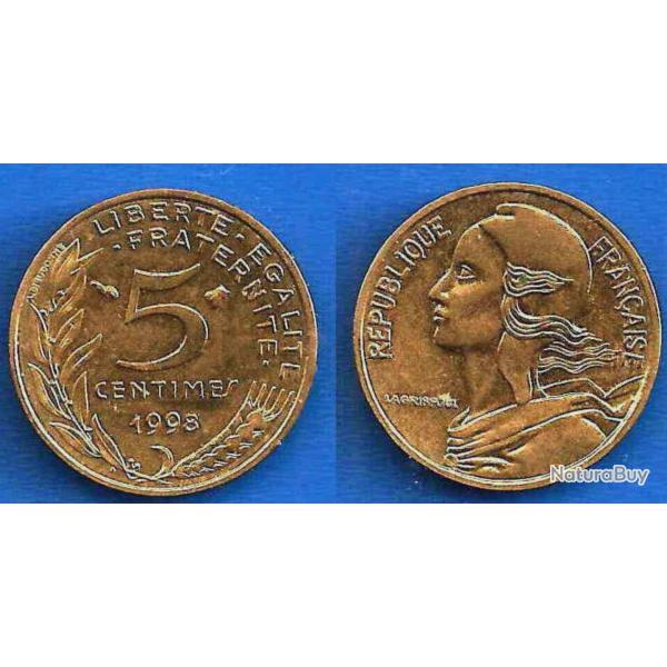 France 5 Centimes 1998 Piece Lagriffoul Francs Centime De Franc