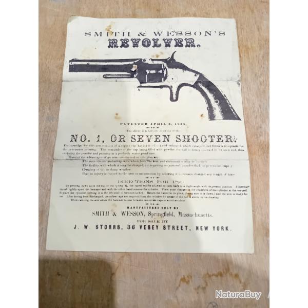 notice pour revolver S&W num�ro 1 ou � 7 coups 32rf